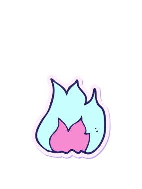 Çizgi film ateş sembolünün sıçrama hareketi canlandırması