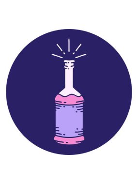 Dövme stili bira şişesinin hareketli animasyonu