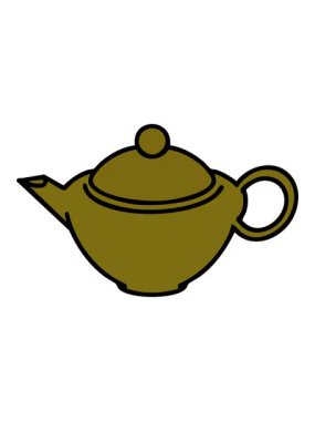 Bir çaydanlık Japon çay illüstrasyonunun renk değişimi