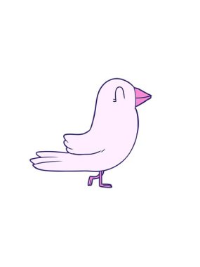 Eğlenceli çizgi film karakterinin yatay titreşimli animasyonu