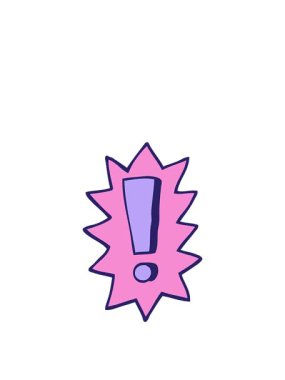 karikatür stili ünlem işaretinin animasyonunu büyütüyorum