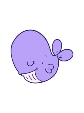 popping motion animation of cartoon cute illustraton of whale