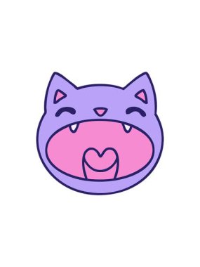 Bir kedinin esnemesinin ya da yüksek sesle miyavlamasının yıldız patlaması etkisi animasyonu