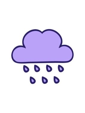 jiggle motion animation of cute cartoon of a storm rain cloud