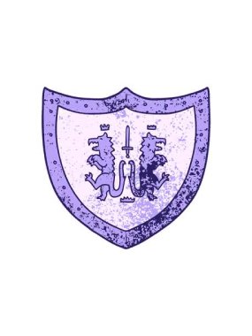 attention grabbing animation of cartoon heraldic shield