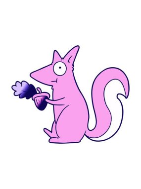 neon ışık efekti çizgi film sincabı meşe palamudu ile canlandırması