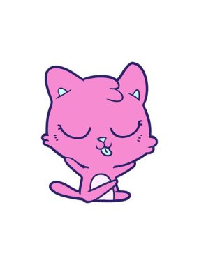 Bir kedi çizgi film çiziminin basınçlı animasyonu