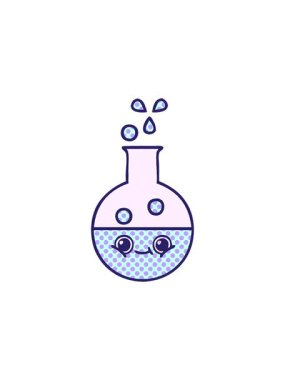 Bir test tüpünün çizgi roman stili çizgi filminin bölünme etkisi