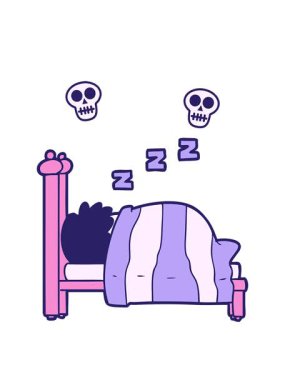 Çizgi filmlerdeki horlayan insanın kafatası animasyonu.