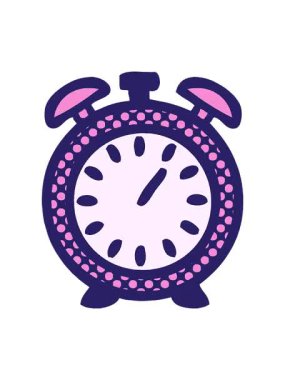 Çalar saatin çizgi roman stili çizgi filminde dönen hareket animasyonu