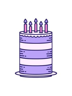 Doğum günü pastası çizgi filminin parlak ışık efekti