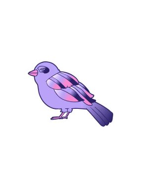 Parlak kuş çizgi filminin gösterişli satış animasyonu