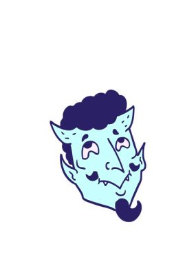 Çizgi film şeytan yüzünün animasyonunu genişletiyor.