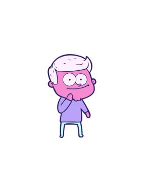 Mutlu adamın çizgi film animasyonunu bölme etkisi.