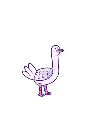 Parlak renkli kuş çizgi filminin zıplama hareketi animasyonu