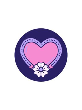 Bir kalp ve çiçeğin sembolik dövme imajının gösterişli satış animasyonu