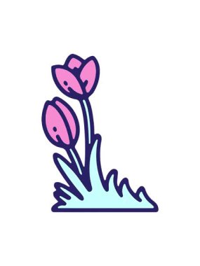 el çizimi lale çiçeğinin dönen hareketi