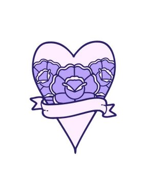 Çiçek kalp tasarımının hareketli animasyonu