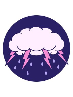 Bir fırtına bulutunun ikonik dövme şeklindeki görüntüsünün hareketli animasyonu