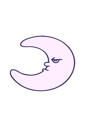 Bu üzgün dünyaya bakmaktan bıkmış bir ayın çizgi filminin hareketli animasyonu.