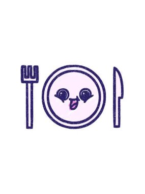 Akşam Yemeği Set Tebeşir Çiziminin dönen hareket animasyonu