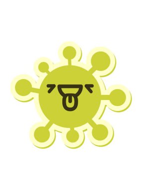 Mutlu soluyan virüs etiketinin renk animasyonu değişiyor