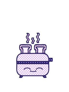 Çizgi roman tarzı bir tost makinesinin animasyonunu genişletiyorum.