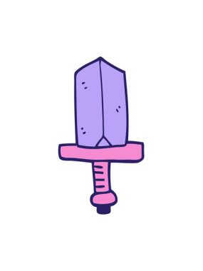 Karikatür karikatürünün titreşimli animasyonu mücevherli hançer.