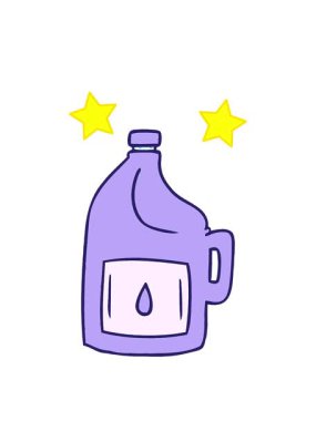 dönen yıldızların el animasyonu çizilmiş karikatür büyük bir içki şişesinin karalaması