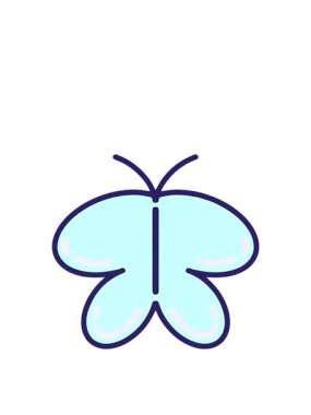 Basit bir kelebek çiziminin zıplama hareketi animasyonu