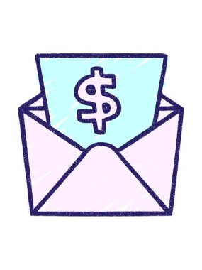 shaking motion animation of Money Posted Chalk Drawing