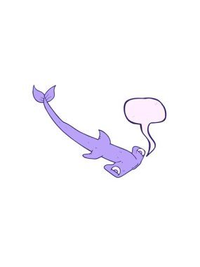 Serbest konuşma baloncuğu karikatür çekiç başlı köpekbalığının yükselişi ve yüzen animasyonu