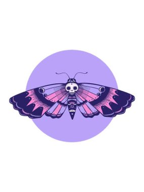 Baş güve tasarımı ölümlerin hareketli animasyonu