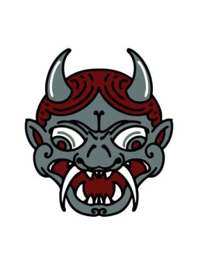 Japon Kabuki Tiyatrosu Maskesi 'nin Pikselleştirme Etkisi