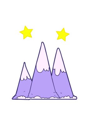 dönen yıldızlar dağ dizaynının animasyonu