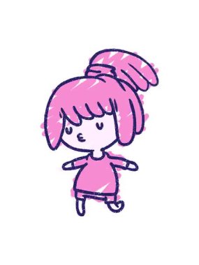 Mutlu Kadın Tebeşir Çizimi 'nin titreyen animasyonu