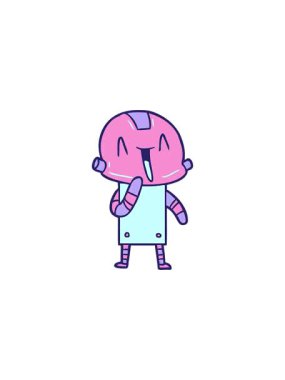 Basit robot çizgi filminin gösterişli satış animasyonu