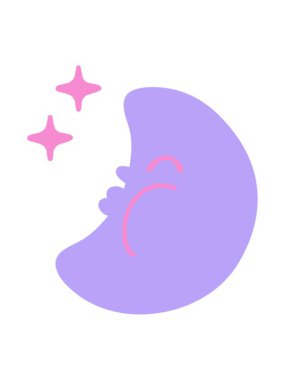 Karikatür ay ve yıldızların hareketli animasyonları