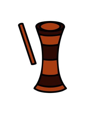 Brezilya Reco geleneksel müzik enstrümanının neon ışığı animasyonu