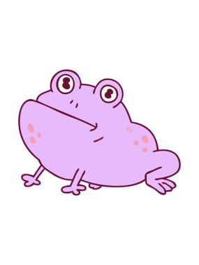 el çiziminin parlak renkli çizgi film kurbağasının canlandırma efekti