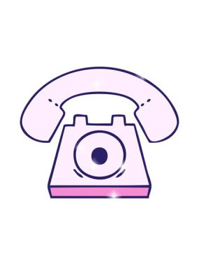 Kırmızı telefonun sevimli çizgi filminin ışıltı etkisi