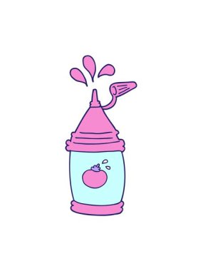 Çizgi film ketçap şişesinin hareketli animasyonu