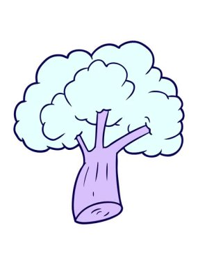 Çizgi film brokolisinin neon ışık efekti animasyonu