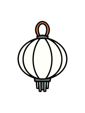 Kağıt fenerin animasyonunu salla ve durdur. Geleneksel Japon sanatı.