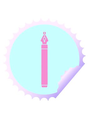 Dairesel kabuk soyma etiketi mürekkep karikatür kaleminin pixelize efekti