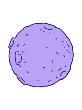 Çizgi film Ay illüstrasyonunu salla ve durdur