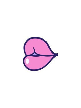 Çizgi film kırmızı dudaklarının yıldız patlaması etkisi animasyonu