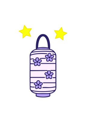 dönen yıldızlar çiçek desenli Japon kağıt fenerinin animasyonu