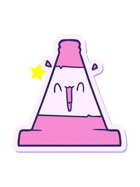 Parlayan yıldızlar çizgi film trafik konisinin çıkartmasının canlandırmasını etkiler.