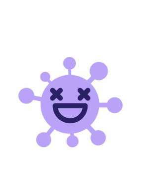 Yanıp sönen radyal çizgiler sırıtan ölü virüsün canlandırması